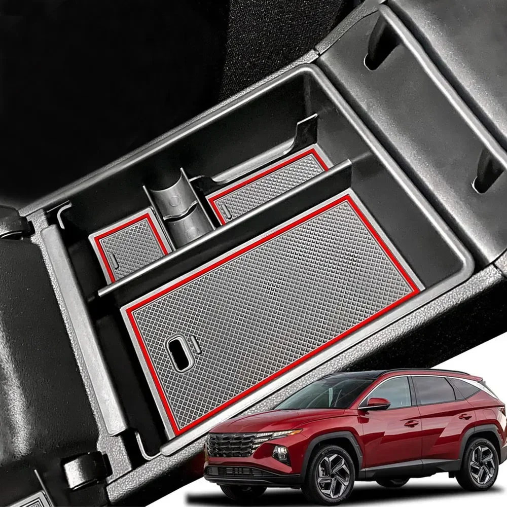 

1Pc Car Central Armrest ABS Secondary Storage Box Center Console Organizer Tray Accessories for Hyundai Tucson NX4 Limited 2022