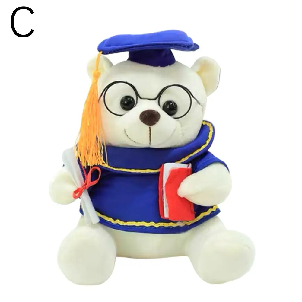 Doctor Teddy Bear Plush Toy Graduation Memorial Graduation Plush Decoration Knowledgeable Trendy Gift Toy Bear Pillow Y6h1