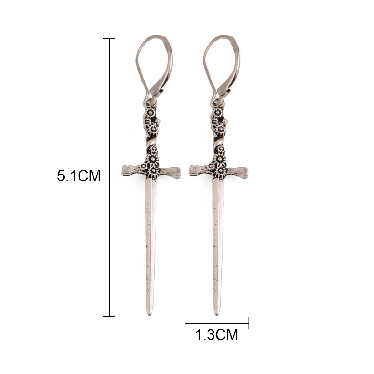 CARTER LISA Vintage Punk Dark Sword Pendant Earrings Medieval Gothic Sword Dagger Earrings for Men Women Ear Jewelry