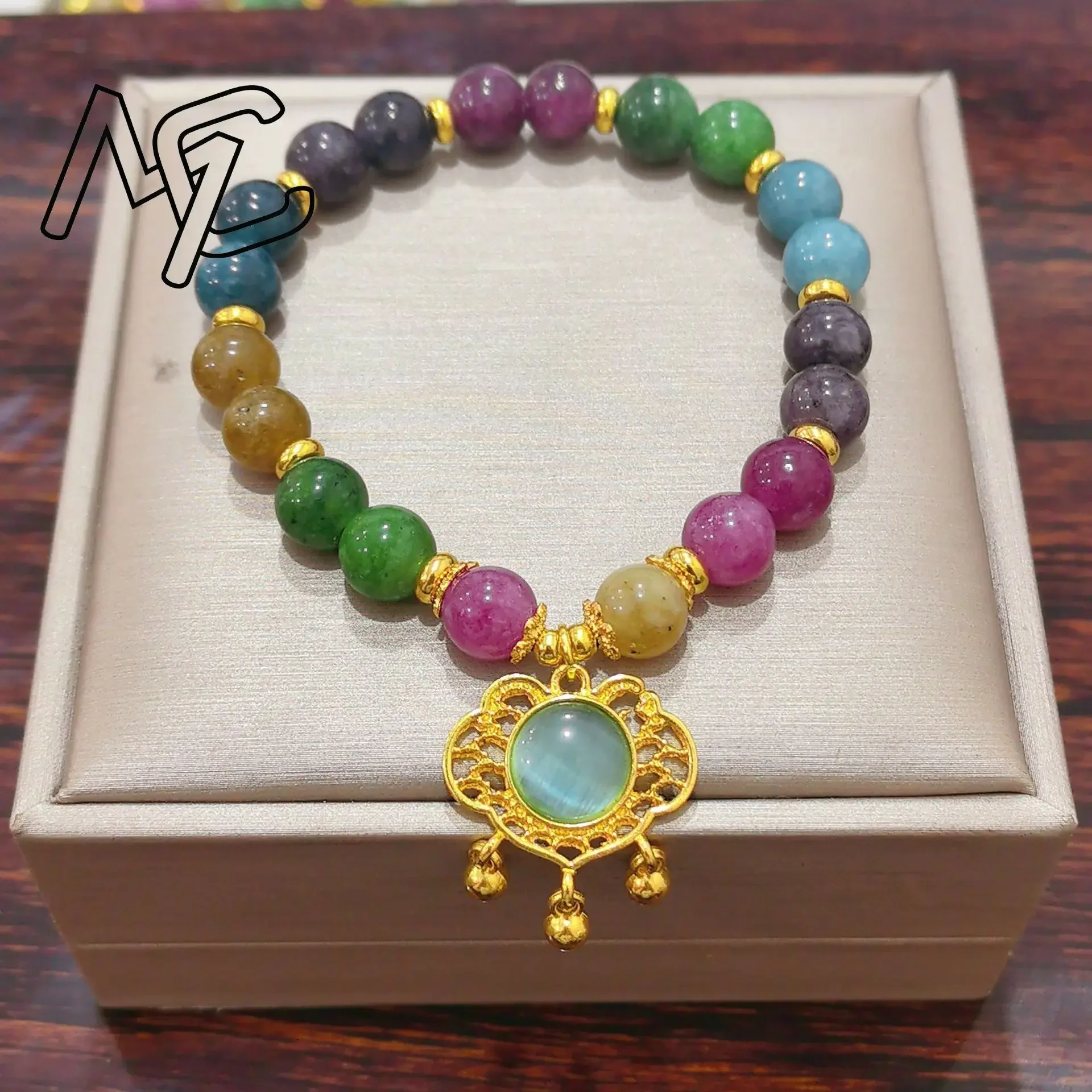 Natural Jade Agate 18K Gold Plated Flower Bracelet Exquisite Sexy Young Girls Fashion Real Jewelry Best Selling Holiday Gifts