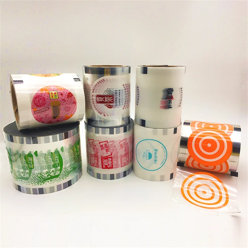 custom.LOKYO Customized Soluble Bubble Tea Cup Sealing Film Roll PET Plastic Paper Cups Coffee Soda Beverage