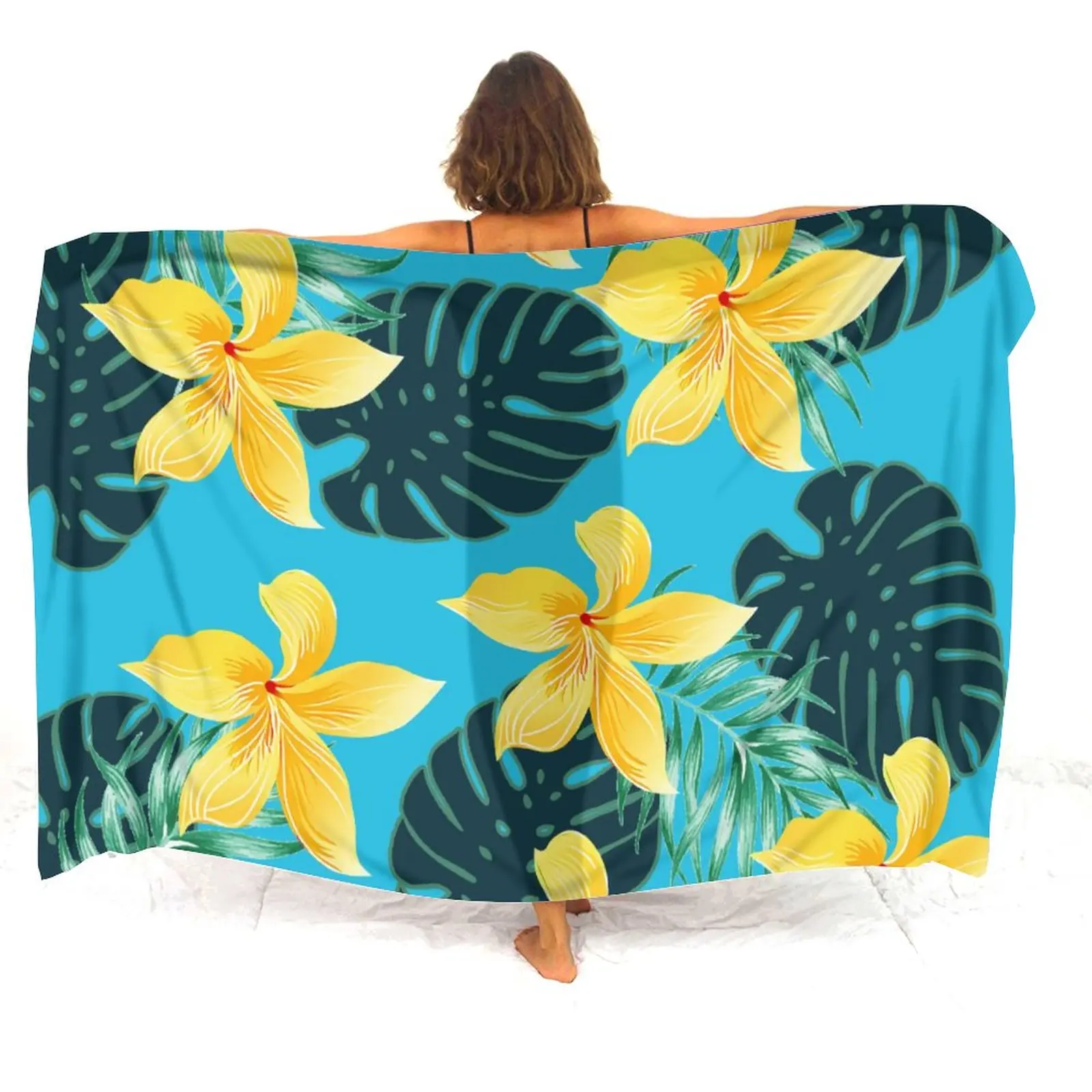 2024 New Seaside Ladies Sarong Polynesian Custom Hawaiian Beach Resort Casual Elegant Sarong Shawl Swimsuit Scarf Sarong