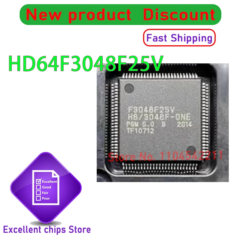 New Original HD64F3048F25V HD64F3048 F3048F25V F3048F25 F3048 QFP-100  In Stock  1~10pcs/lot