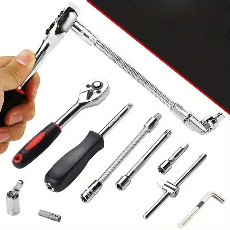 46 قطعة مفتاح بانة مجموعة دراجة نارية أداة إصلاح السيارات إصلاح مفك براغي بسقاطة مزيج المنزلية لتقوم بها بنفسك صندوق الأدوات الميكانيكية