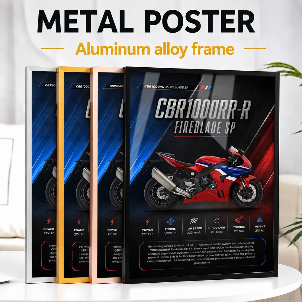Japan CBR1000RR R Fireblade SP Motorcycle Framed Metal Print Customized Photo Adventure Touring Style Wall Art For Living Room
