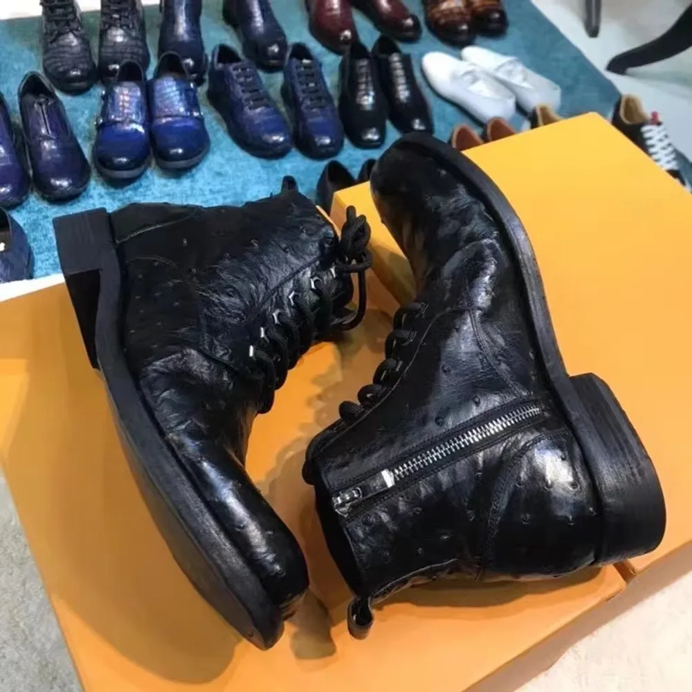 yingshang new men ostrich boots male shoes