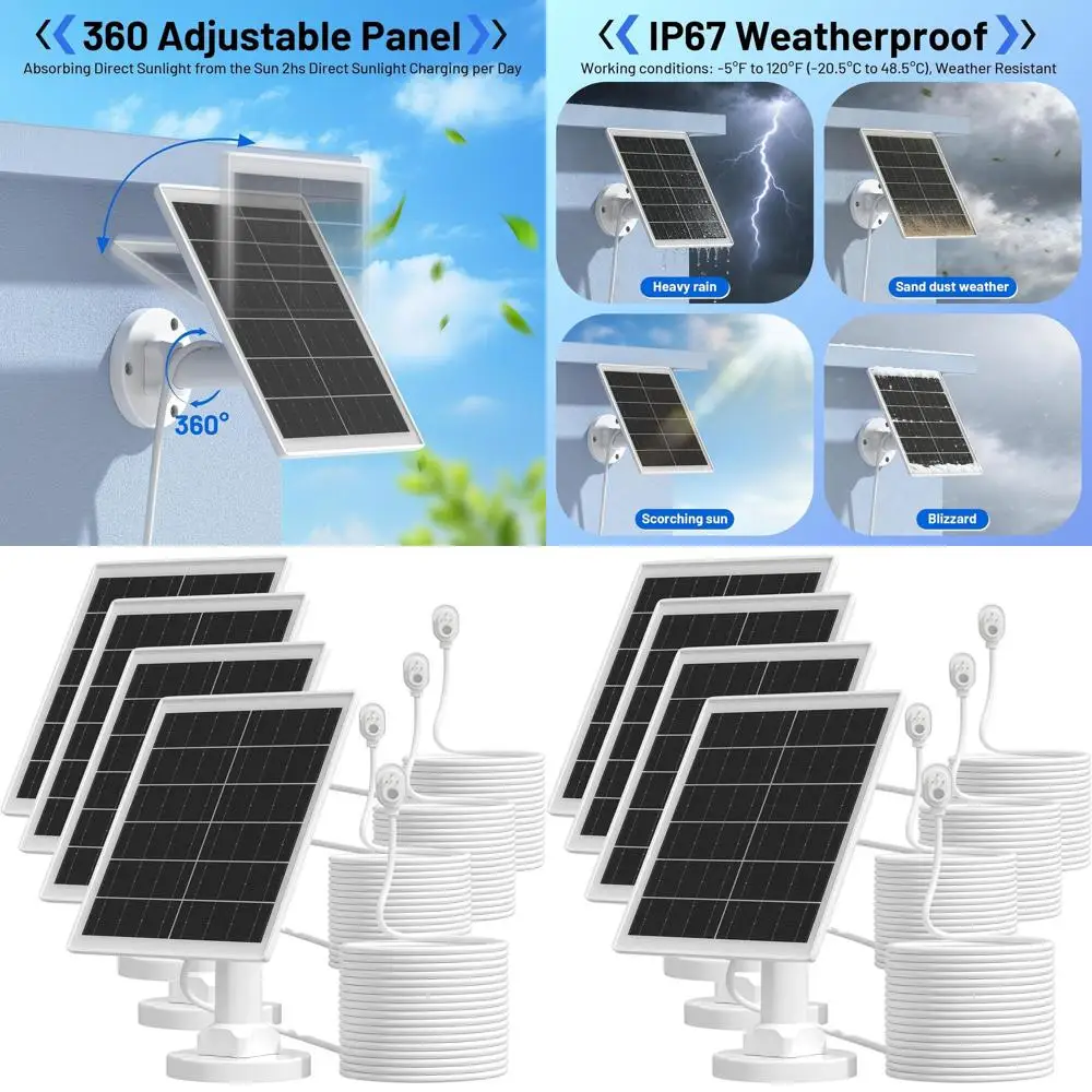 

Набор из 4 штук 360 ° Регулируемые настенные крепления для камер Pro 5S/Pro 4/Pro 3/Ultra/Ultra 2/Go 2 с водонепроницаемым зарядным кабелем 13.1t
