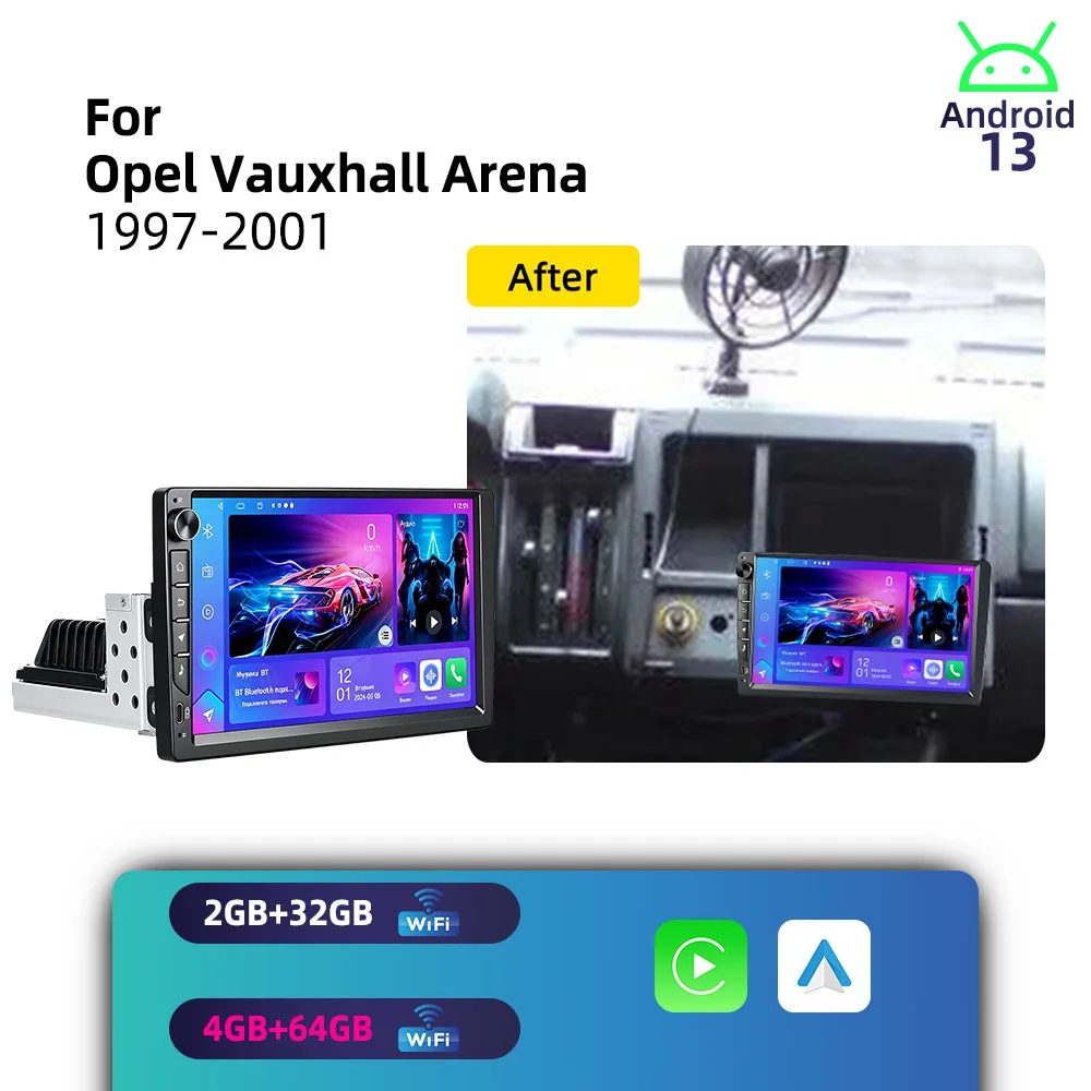 Auto Multimedia Autoradio Car Stereo Android for Opel Vauxhall Arena 1997-2001 1 Din 9