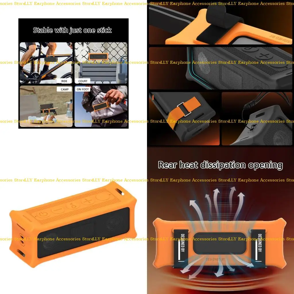 

462E Slimly Protective Case With Full Body Shock Absorption And Button Accessibility For Soundcore3 Speakers Holder Sleeve