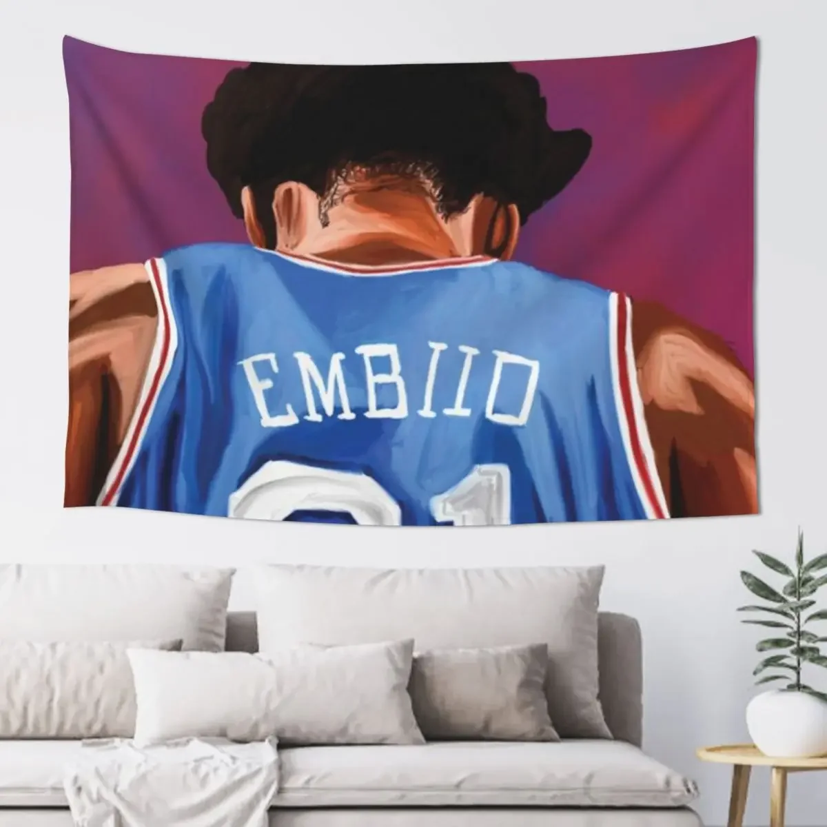 

21 Embiid painting Tapestry Cute Room Things Room Aesthetic Wallpaper Tapestry