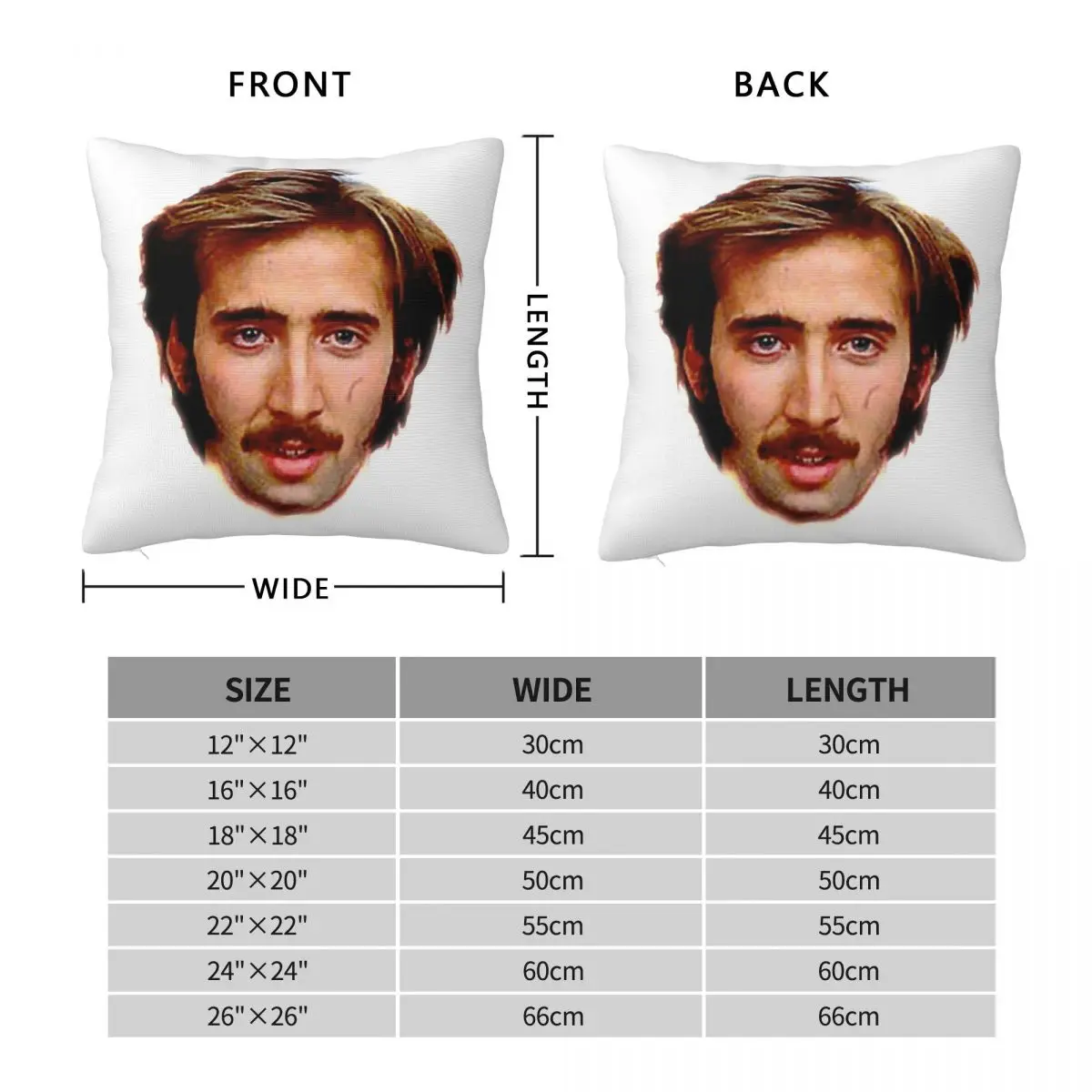 Moustache Nicolas Cage Square Pillowcase Polyester Linen Velvet Pattern Zip Decor Throw Pillow Case Home Cushion Cover