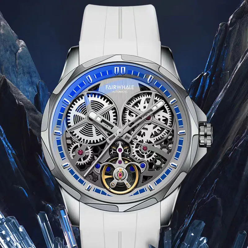 Mark Fairwhale Reloj mecánico automático para hombre Resistente al agua Moda Deportes Top Característica impermeable para regalo de hombre