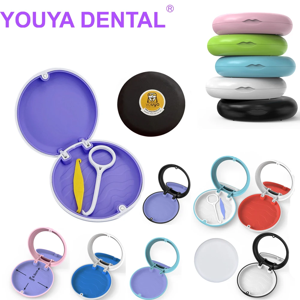 50Pcs Customized Logo Orthodontic Storage Box Fake Teeth Denture Case Oral Hygiene Organizer Container Dentist Organizer Supplie