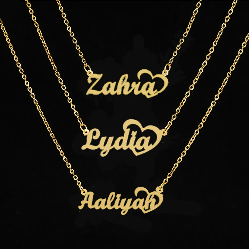 Atoztide Personalized Custom Names 3 Layer Necklace for Women Stainless Steel Chain Pendant Christmas Family Jewelry Couple Gift