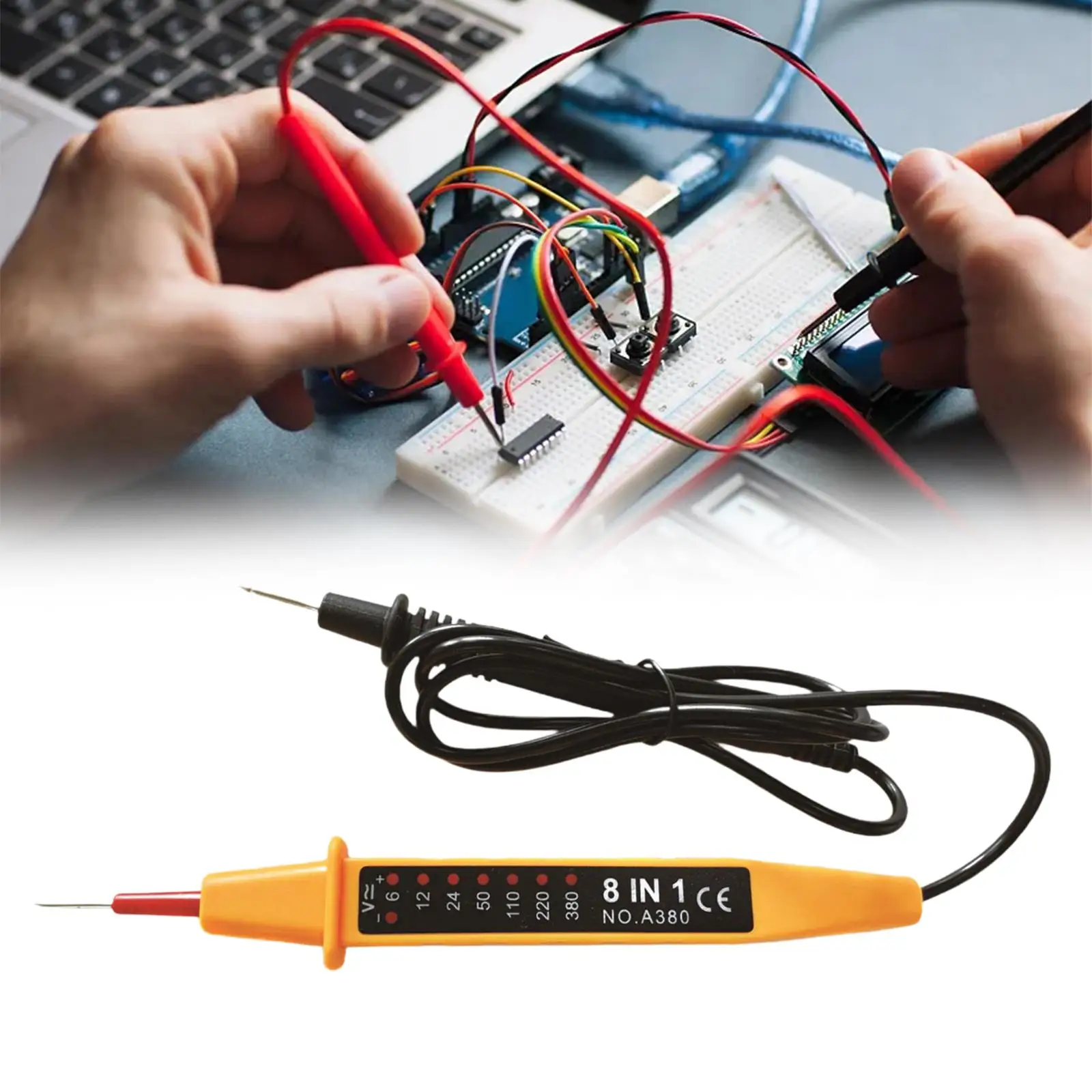 8 in 1 Voltage Tester Pen Adjustable Sensitivity Electric Circuit Tester with Indicator Light for Automotive Repair
