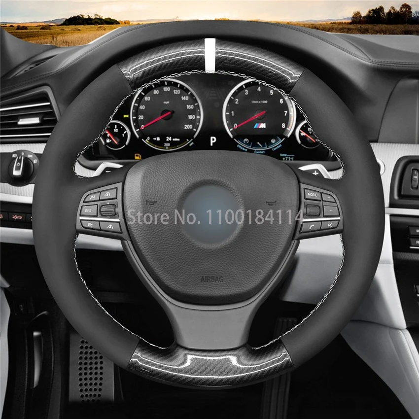

Hand-Sewn PU Carbon fiber Leather Car Steering Wheel Cover for BMW M Sport F10 F11 (Touring) F07 F12 F13 F06 F01 F02 M5 F10