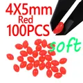 100 Piezas de Cuentas Rojas de 4x5 mm