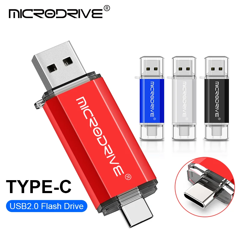 דיסק פלאש USB מסוג C OTG 2 ב-1 USB 2.0 מיקרו USB דיסק פלאש 128GB 64GB 32GB 16GB 8GB 4GB פנדרייב