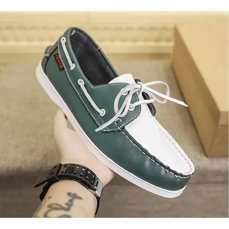 Genuine Leather Loafers Male Moccasin Driving Shoes Brand Causal Men Shoes Footwear Handmade Classic Docksides Boat Shoes