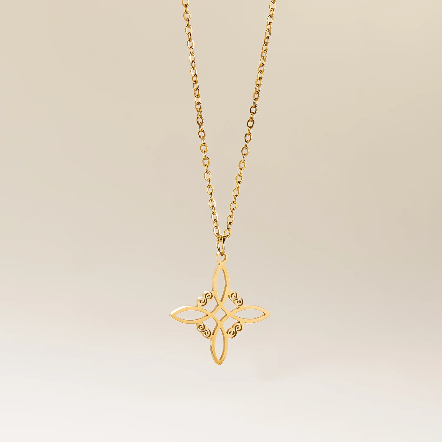 Skyrim Wicca Witchcraft Witch Knot Halskette Edelstahl Halsketten Modeschmuck Geschenk für Frauen Männer – Detail 5