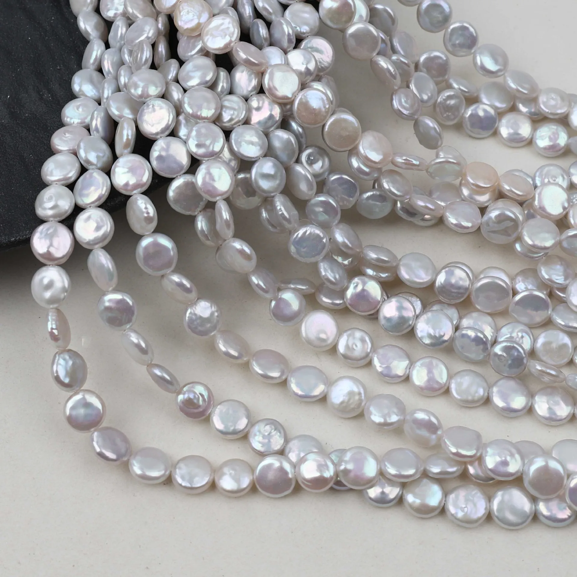 

8-9mm Flat Button Baroque Loose Beads Round Irregular Drilled Pearls For DIY Bracelet Earrings Handmade Necklace Jewelry Making