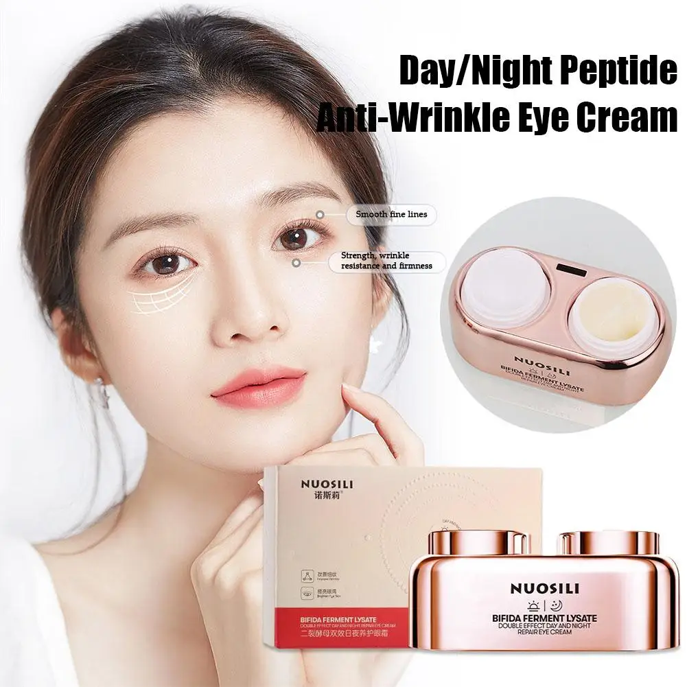 1Set Dag/Nacht Peptide Anti-Rimpel Oogcrème Collageen Anti Donkere Cirkel Anti-Veroudering Anti-Wallen Oogzakken Korea Cosmetica