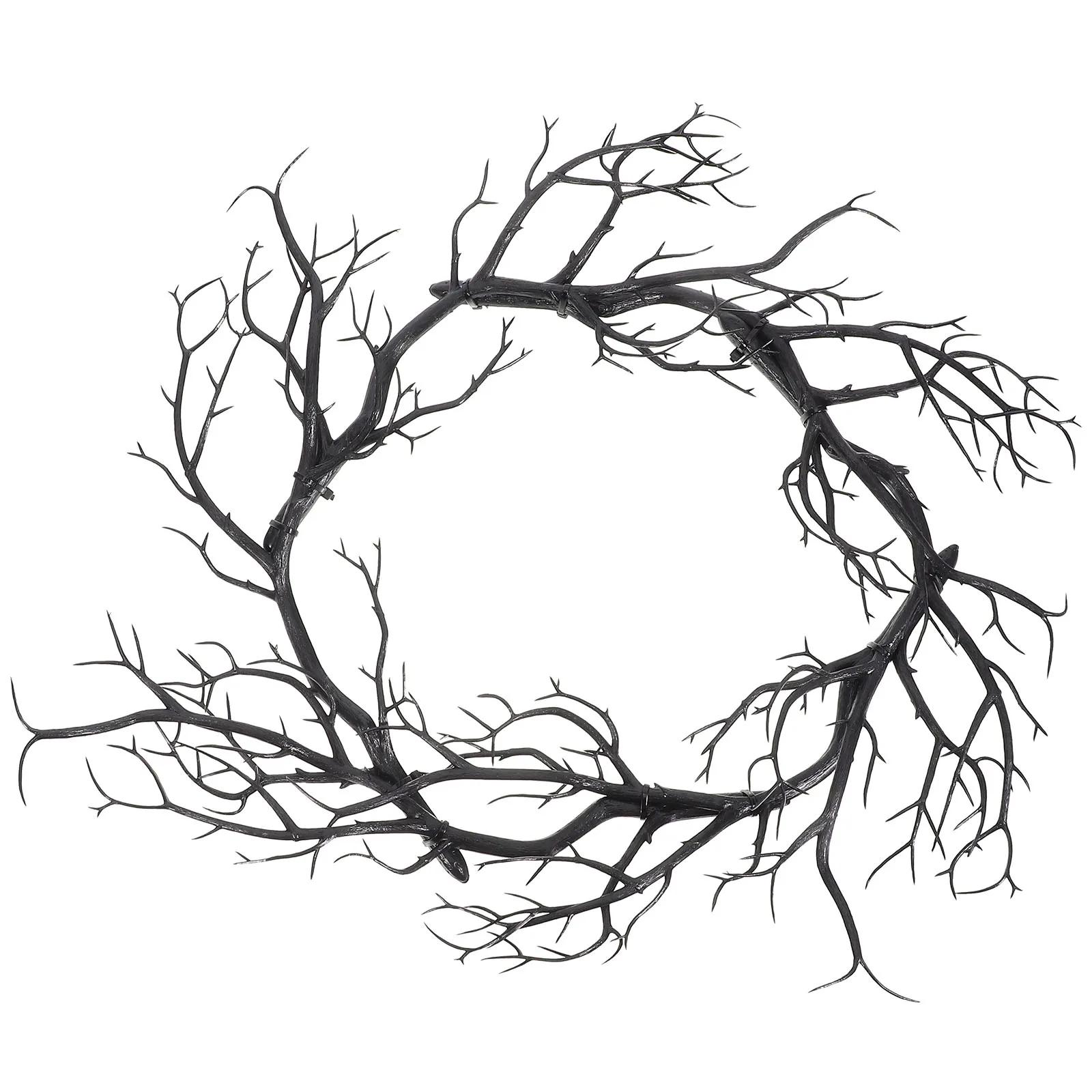 

Halloween Wreath Black Twig Garland Fake Branch Decor Artificial Door Wreath Hanging Nament Front Door Garlands Festive Party