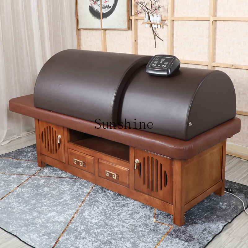 

Automatic smokeless moxibustion physiotherapy bed wrapped in medicine moxibustion sweat steaming bed