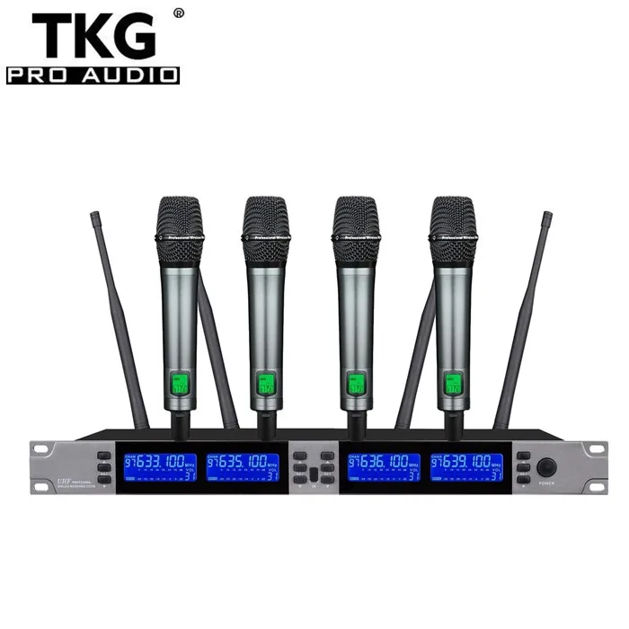 TKG U-68 أداء المرحلة المهنية العروة 4 قناة ميكروفون لاسلكي uhf لاسلكي 4 ميكروفون