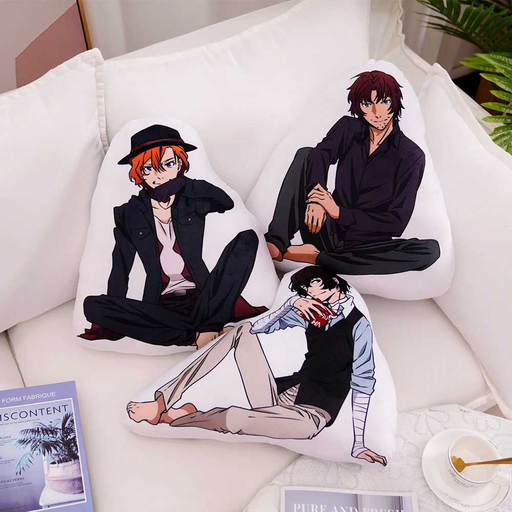 45cm lindo Bungo Stray Dogs peluche juguete Anime cojín Akutagawa Atsushi Dazai Chuuya peluches almohada decorativa para regalo de cumpleaños