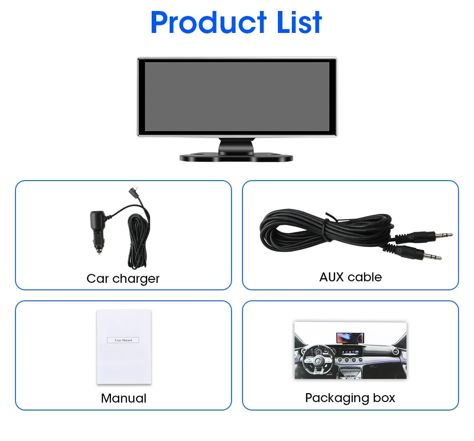 11,26 Zoll Dash Cam 4K Auto DVR Wireless Carplay & Android Auto GPS Navigation Video Recorder Dashboard Dual Objektiv Wifi AUX FM – Detail 27
