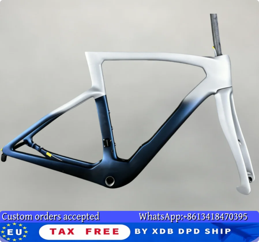 

Карбоновая шоссейная рама F16 2025 года, дисковые тормоза, цвет хамелеон синий, с рулем, BB68