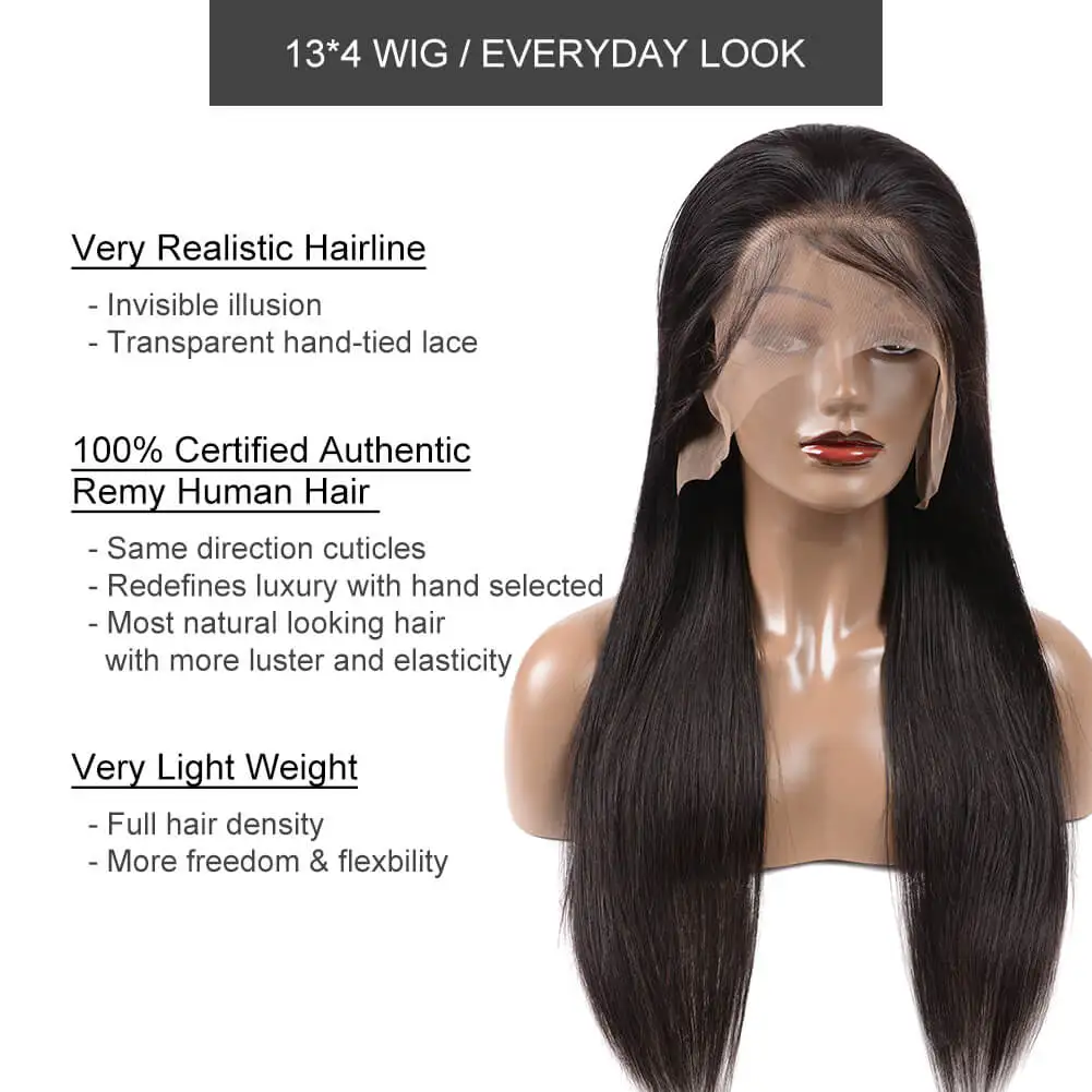 Addbeauty 13x4 Lace Frontal Human Hair Wigs Straight Brazilian Human Hair Wig 4x4 Lace Closure Wig Women 13x6 Lace Frontal Wig