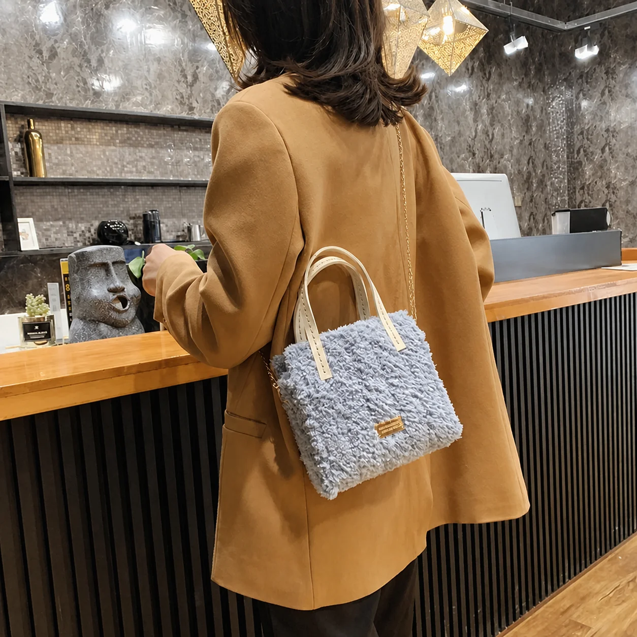 Handmade Handbag Material Kit Magnetic Closure Soft Woven Bag Crossbody Handbag 2 In 1 Vertical Square Bag For Female Friends