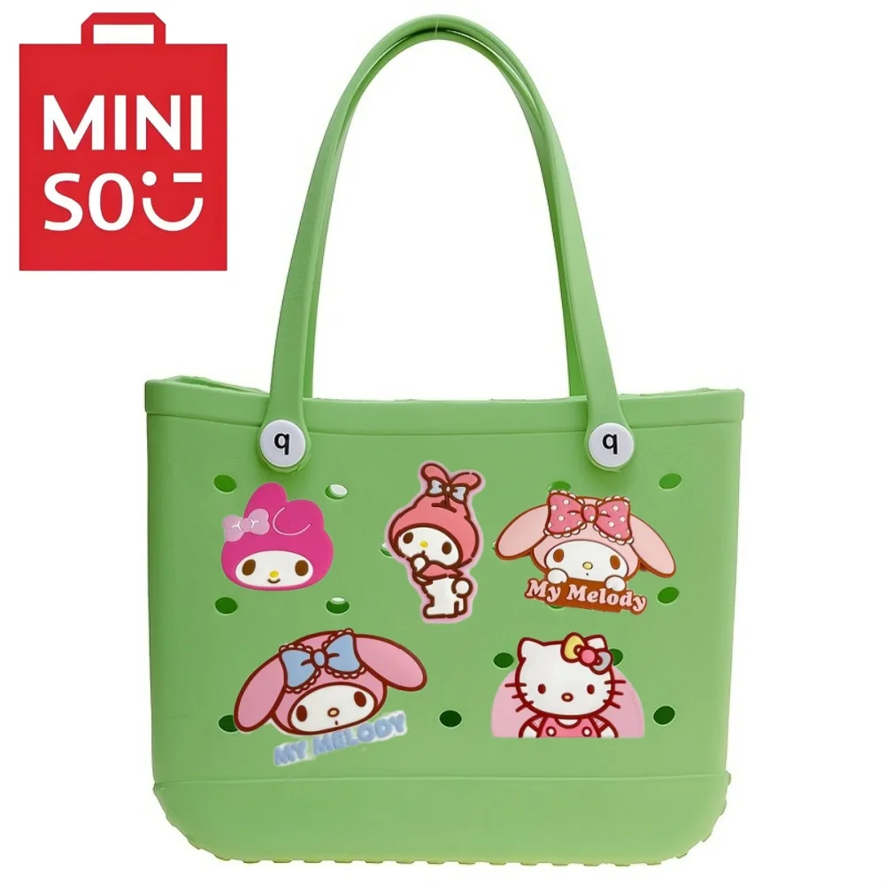 

Miniso 1 medium-sized beach bag EVA rubber waterproof beach travel picnic storage basket women's shopping handbag jelly tote bag