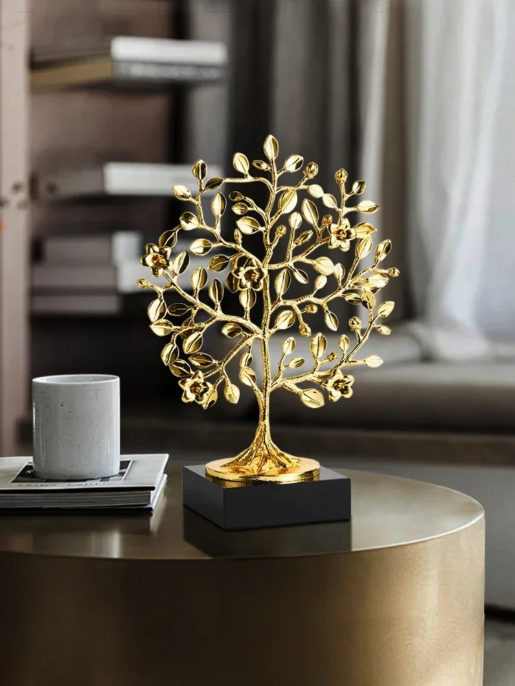 Fortune tree ornaments, light luxury, high-end fortune office, cash cow, living room, wine cabinet, decorations, housewarming gi