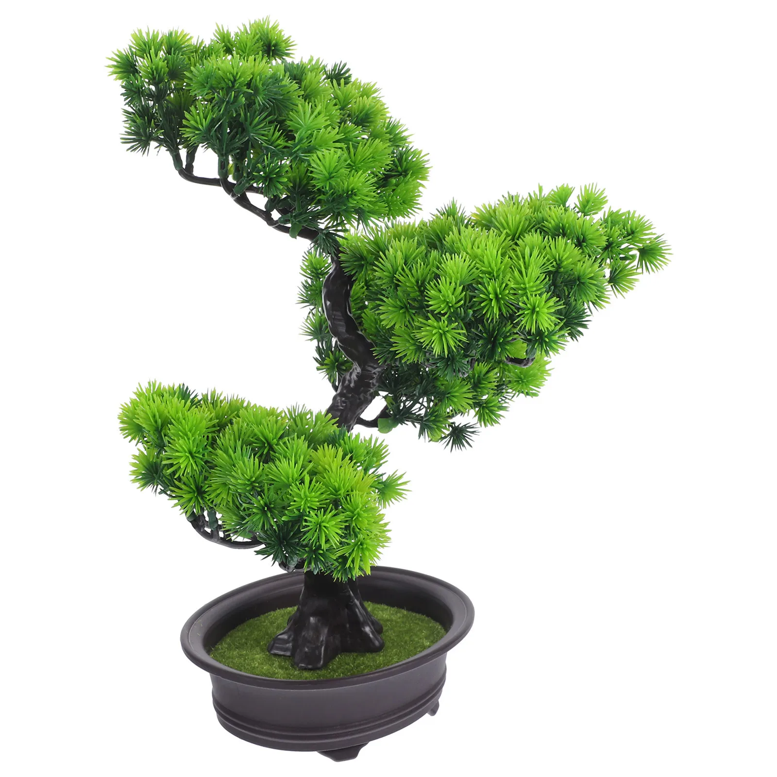 

Fake Bonsai Tree Potted Pine Ornament Vivid Color Strong Wear Resistance Ideal for Shelf Desktop Decorative Display