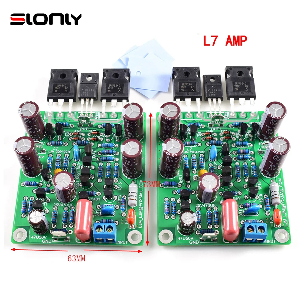 

LJM One Pair Class AB IRFP240 IRFP9240 FET L7 MOSFET Audio Power Amplifier DUAL CHANNEL Amplifier Board by LJM