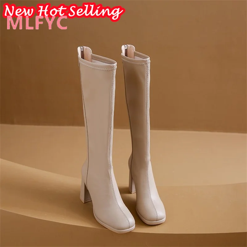 

2023 New Autumn/Winter Knee Length Boots Less Than Knee Length Boots for Women Small, Thick, High Heels, Knight Boot Children