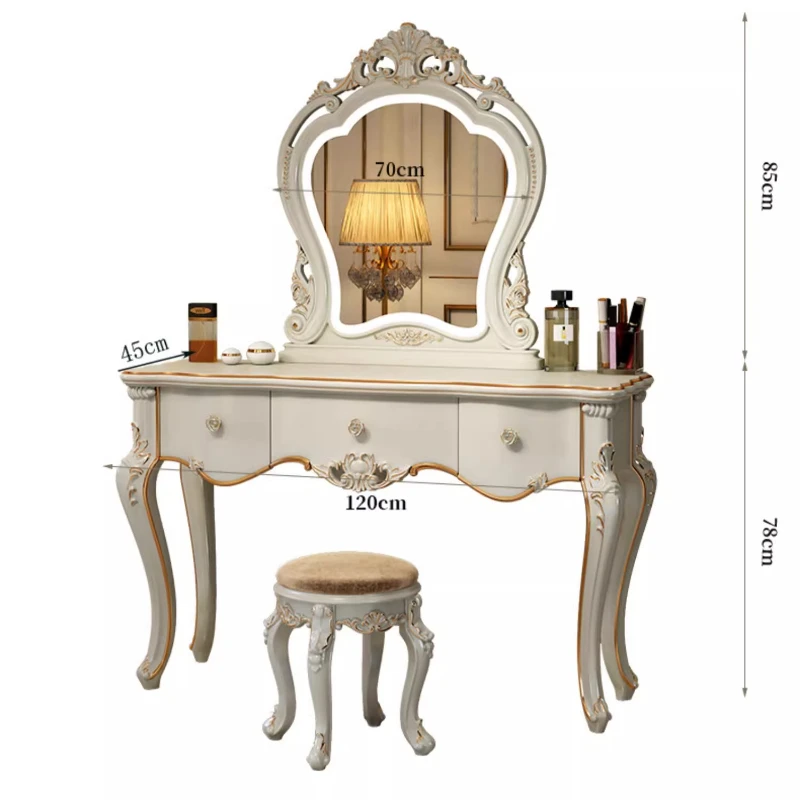 Luxury Storage Dressing Table Jewelery Box Nordic Luxury Dresser Bedroom Mirror Tocador Maquillaje Home Furniture Decoraction