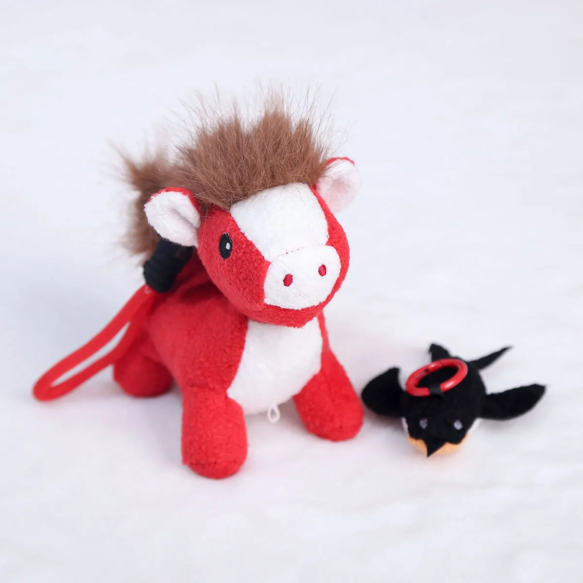 2026 Año del caballo mascota muñeco de peluche colgante lindo llavero simulación Animal Pony Zodíaco caballo muñeco de peluche mochila colgante