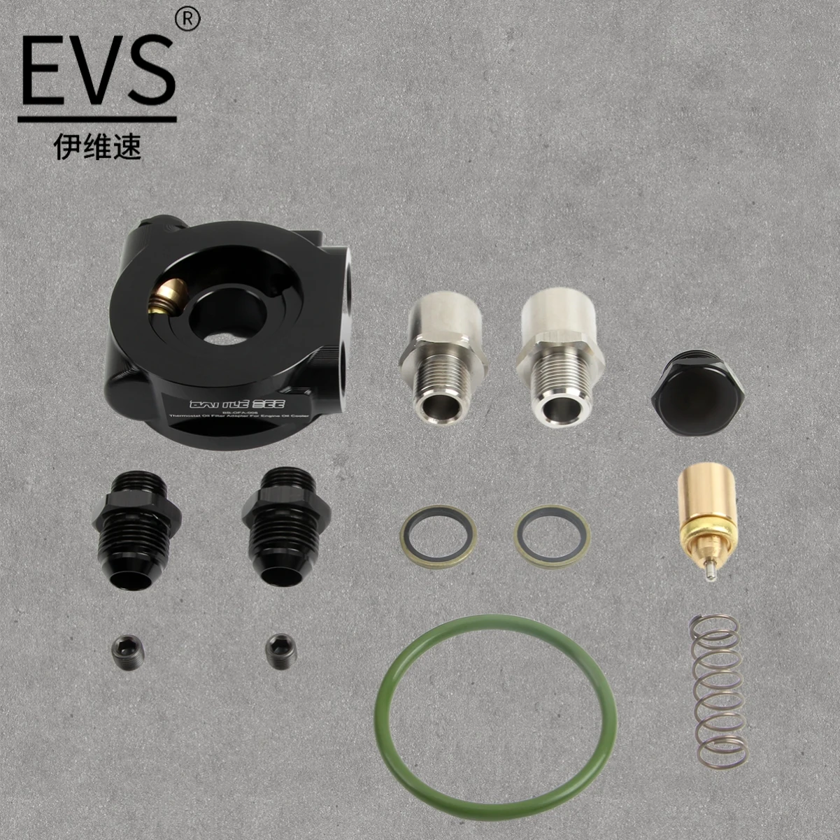 Universal Oil Cooler Sandwich Adapter with Built-in Thermostat,78mm 3/4