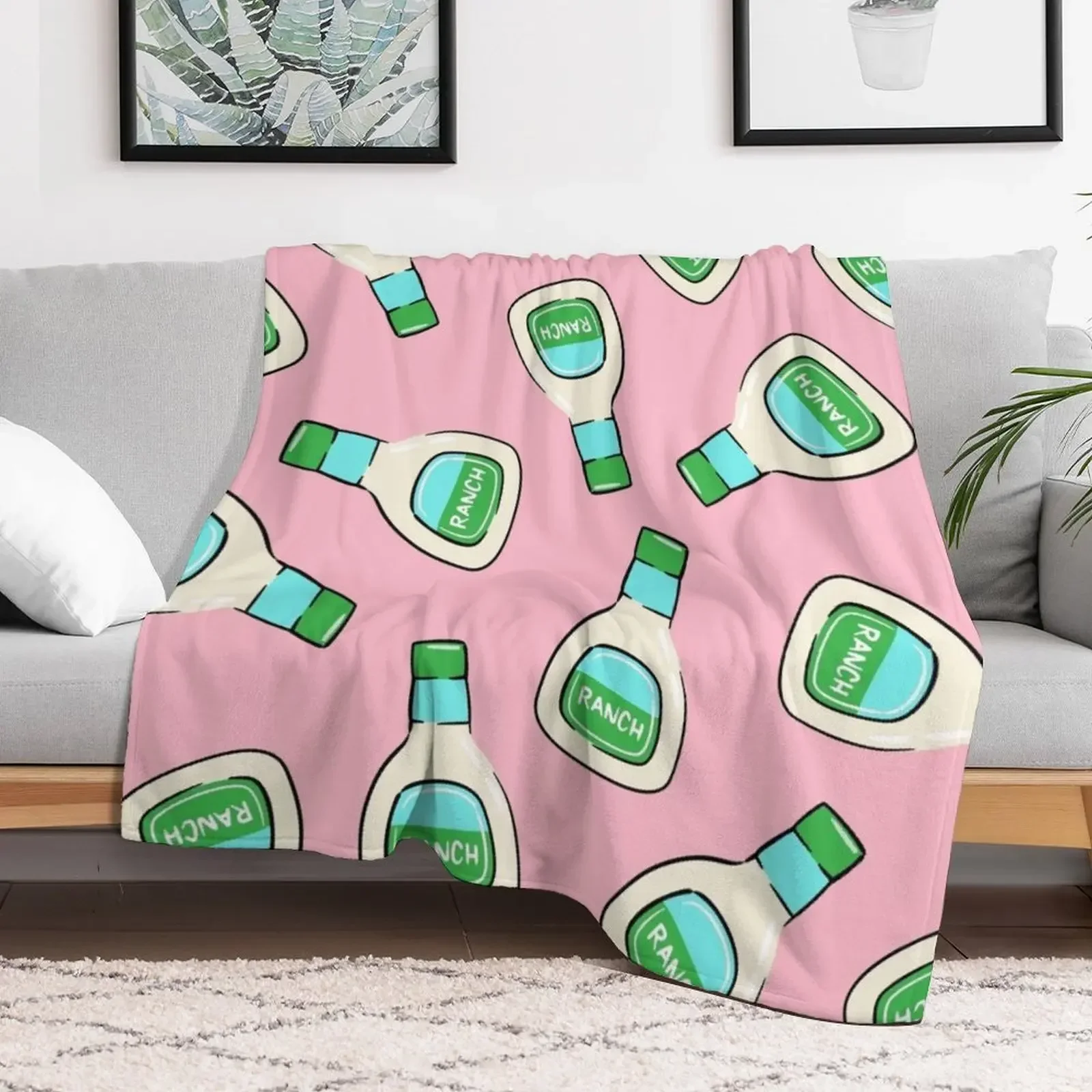 Ranch - salad dressing bottle (pink) Throw Blanket Luxury Soft Giant Sofa Blankets