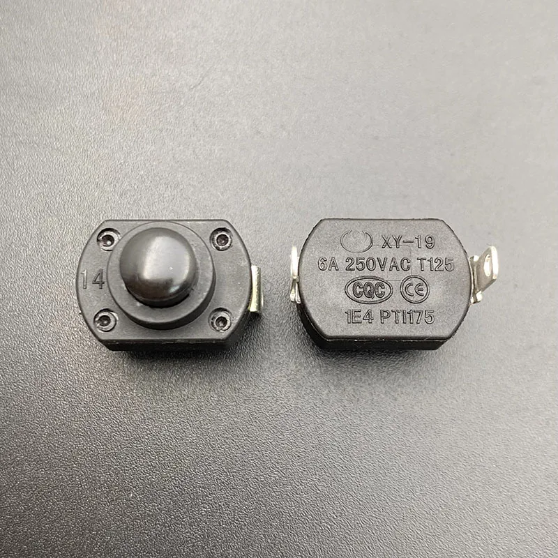 Original XY-19 self-locking power switch Flashlight lamp vacuum cleaner button Electric heating button 6A250V T125
