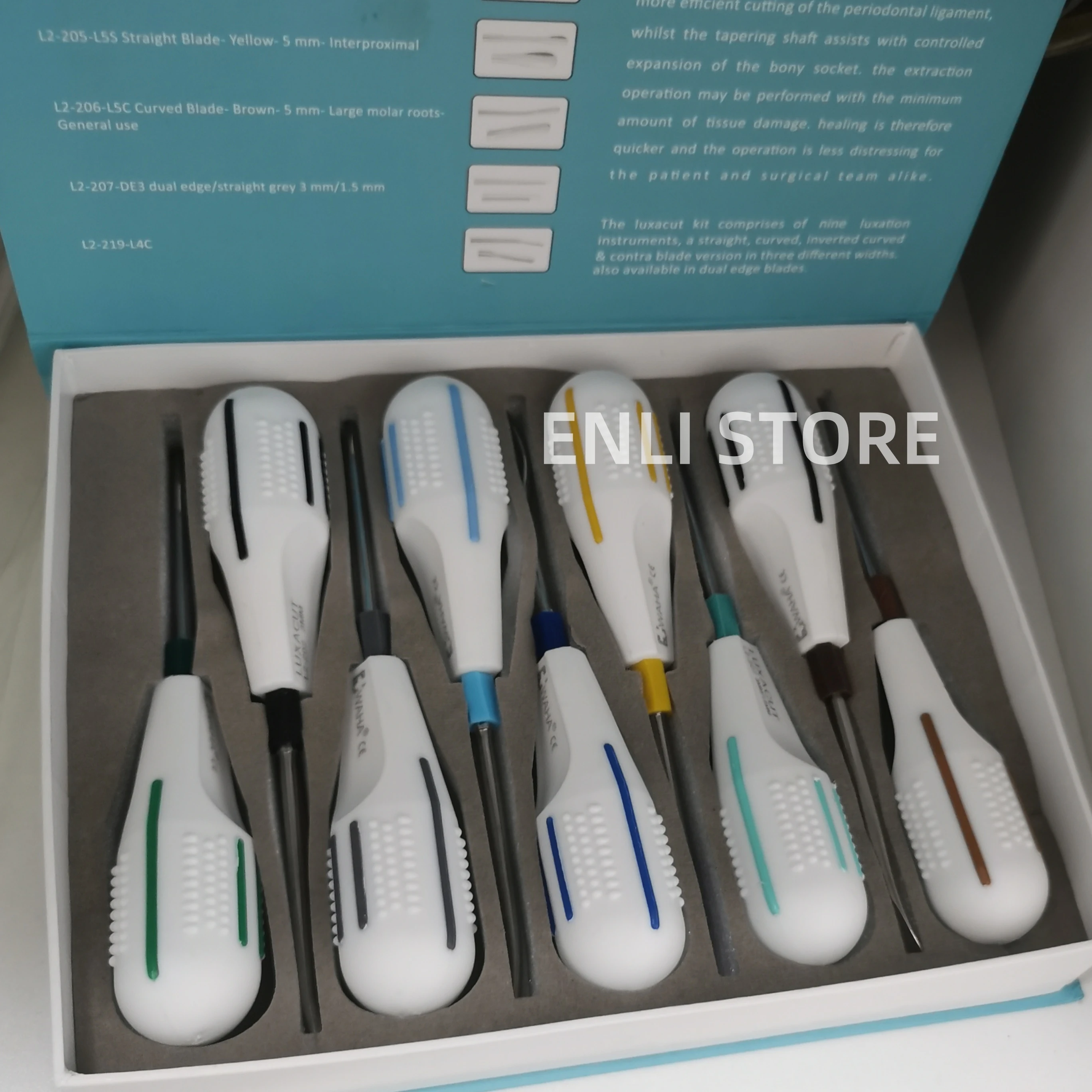 

9pcs/set Dental Luxating Lift Curved Root Elevator Stainless Steel Dentistry Surgical Screwdriver