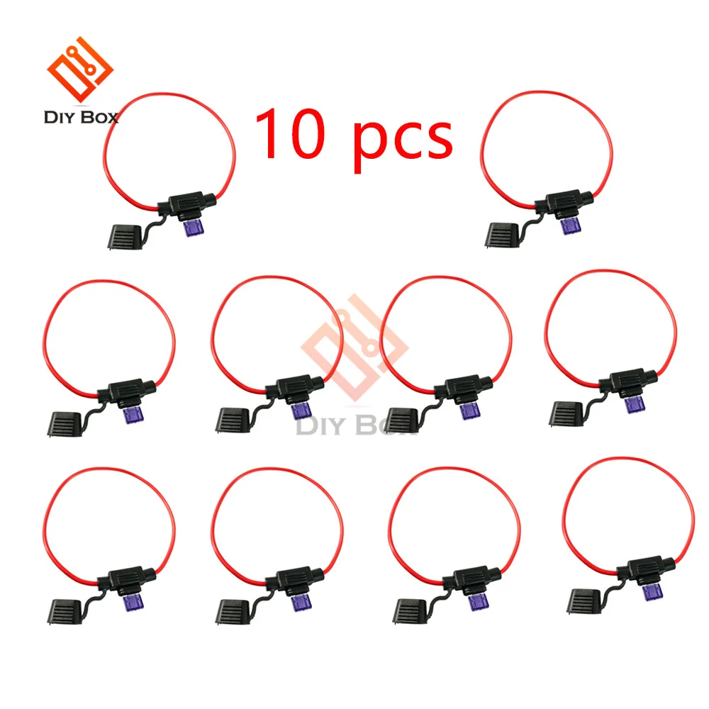 1/5/10pcs Small 16 Wire 20cm 3A Waterproof Car Insert Fuse Holder Waterproof Automatic In-Line Mini In-Line Fuse Holder Plug-in