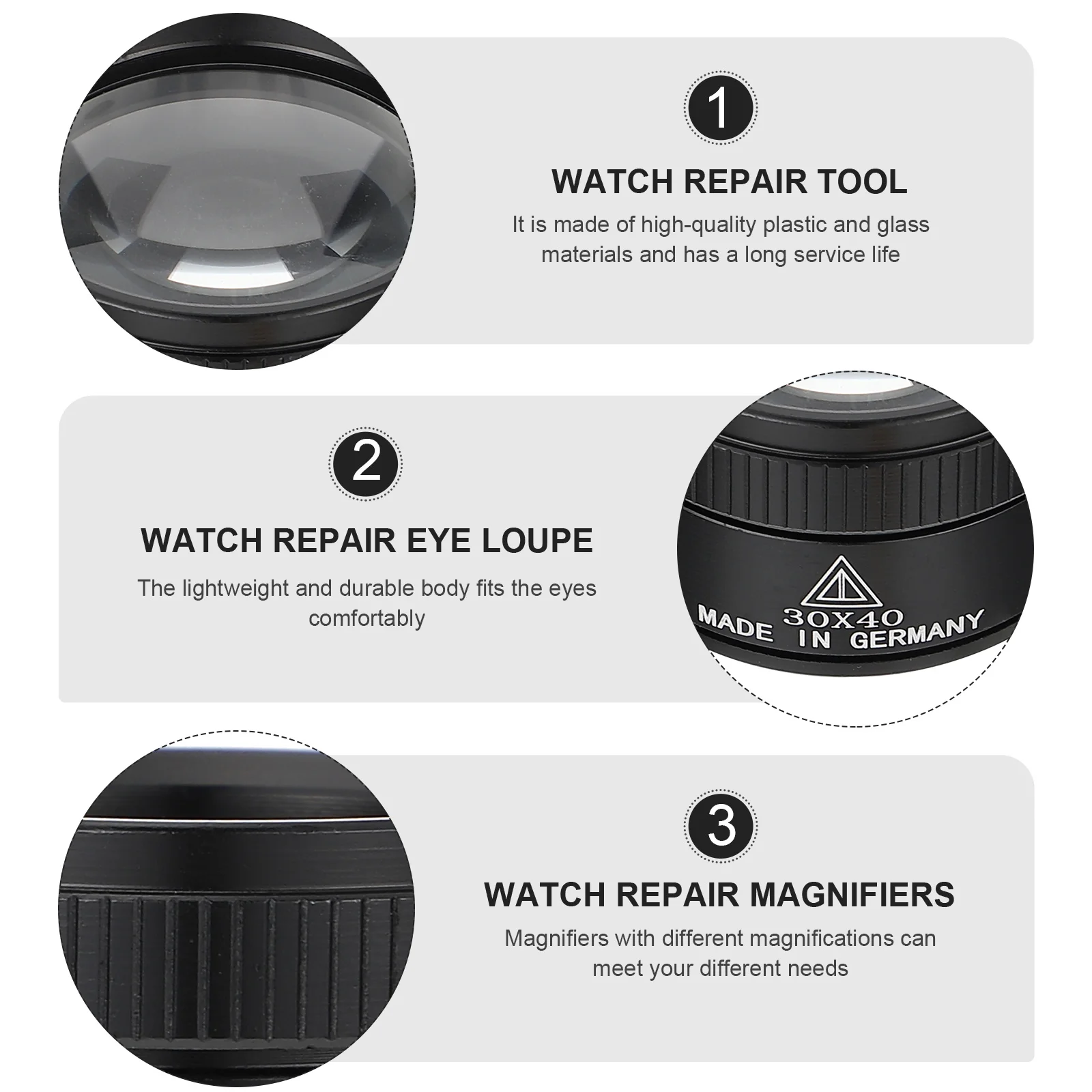 

2Pcs 30X Cylindrical Magnifier Professional Quality for Jewelry Inspection and Elderly Reading Aid Cylindrical Jewelry Loupe