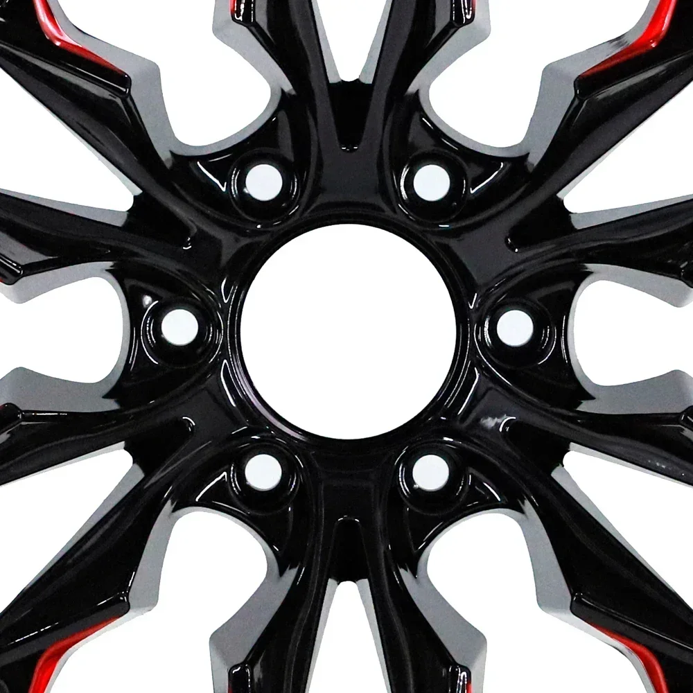 Aluminum Alloy Car Rims 6 Holes 116/17 Inch  Passenger Car for Replace and Repair Customized Size Black  Machine Face