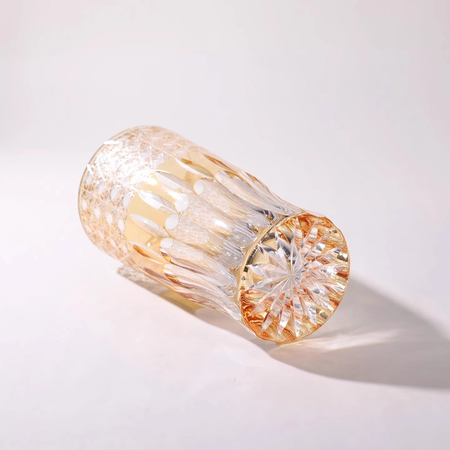 Top Cheap Edo Kiriko Lowball / Highball Glass Hand Carving Champagne Gold Crystal Whiskey Rock Whisky Snifter Best Gift Wine Cup