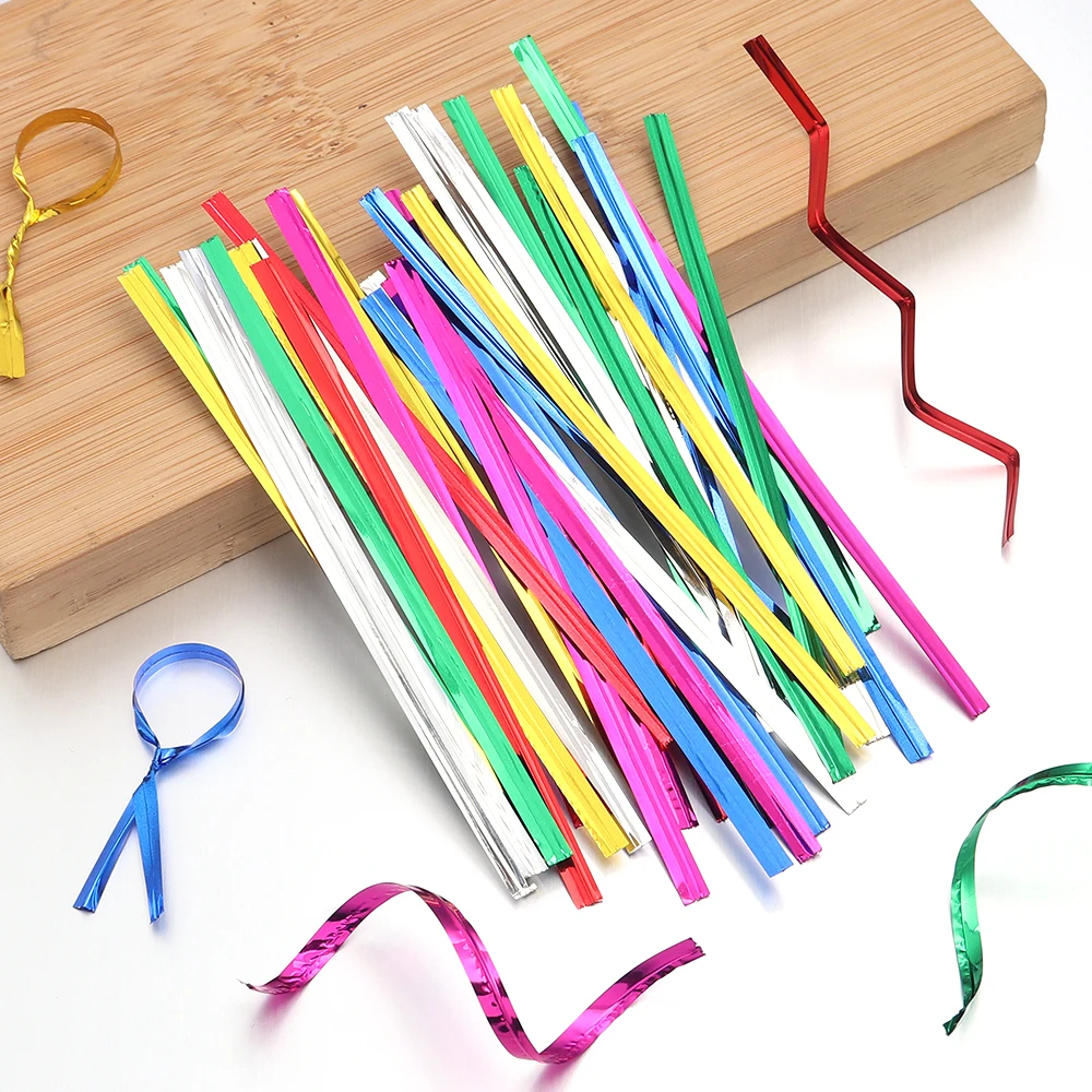 760pcs 6/8/10cm Gold/silver Metallic Twist Ties Wire Sealing Binding Wire For Plastic Lollipop Candy Bags Party Gifts